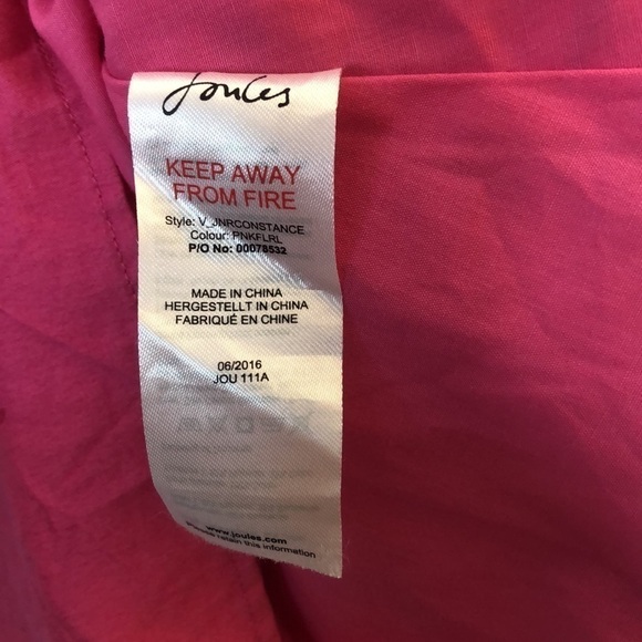 Joules Constance Pink Floral Dress With Pockets Girls Size 11-12y - Picture 3 of 6